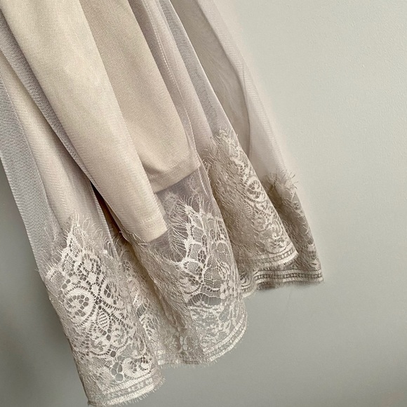 Long Cream Skirt with Lace - Picture 4 of 4